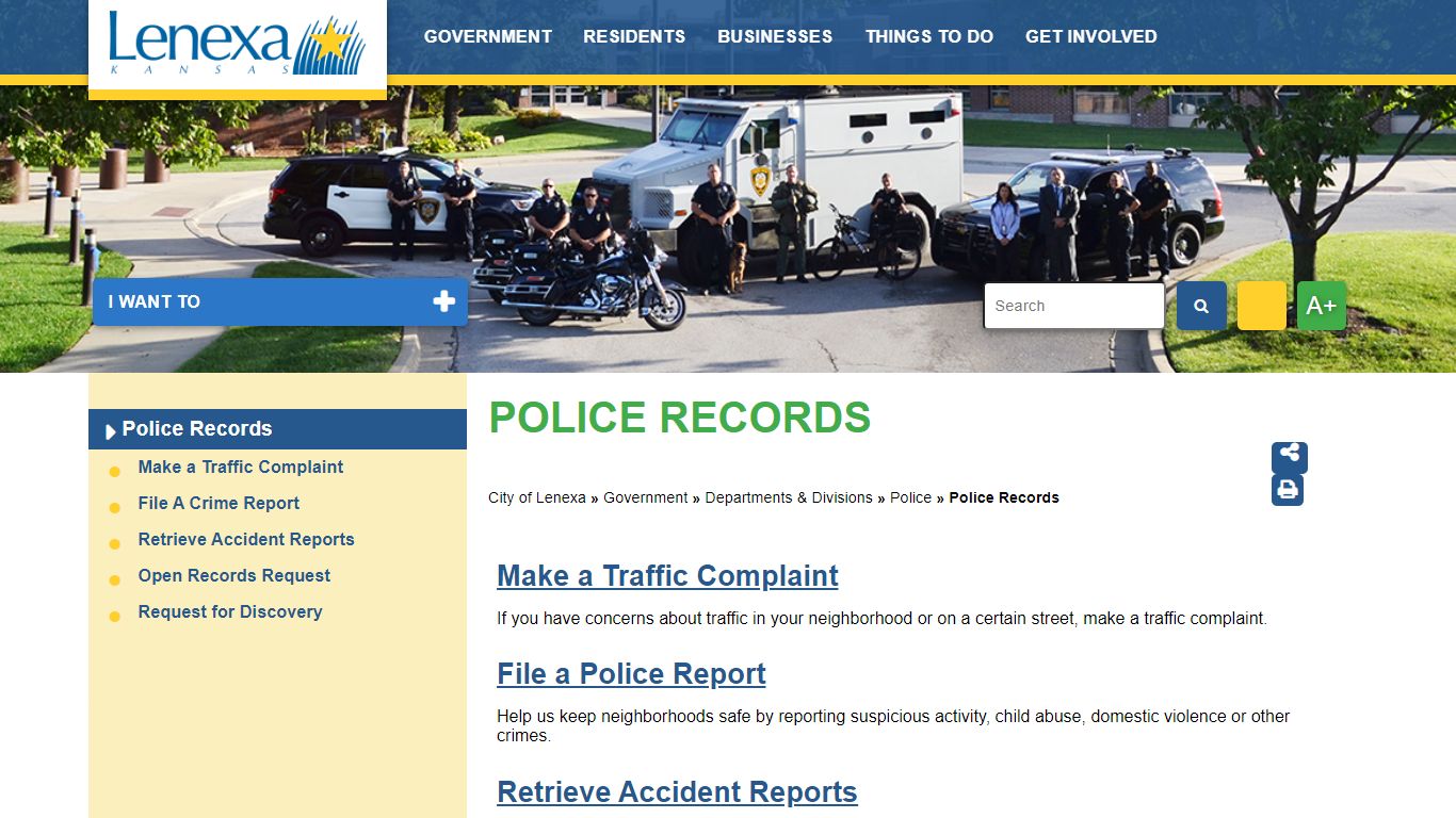 Police Records - City of Lenexa